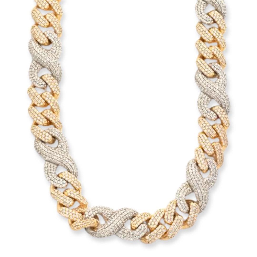 10KY+W 22.66CTW DIAMOND MIAMI CUBAN AND INFINITY - Johnny Dang & Co