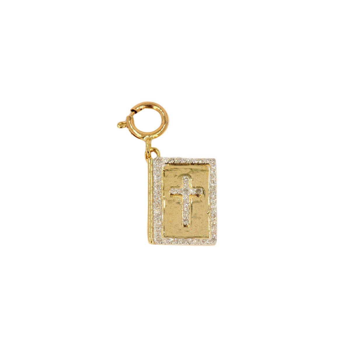 10k Yellow Gold and Diamond 'Bible' Charm - 10005 - Johnny Dang & Co