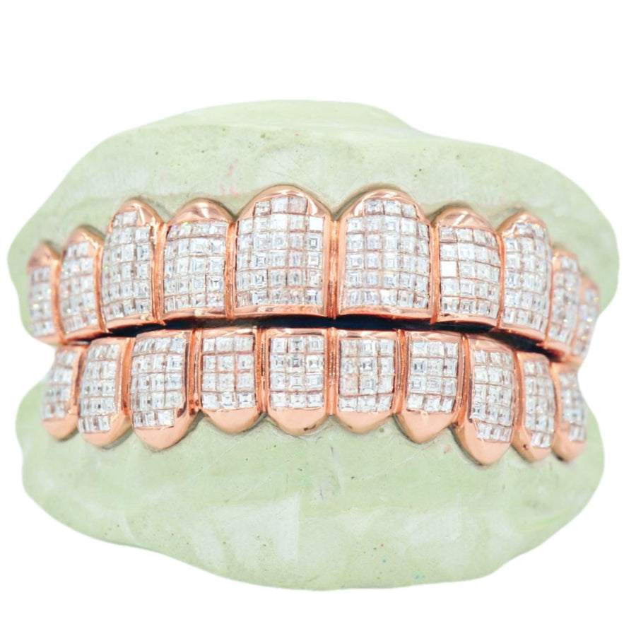 NEW Deluxe Carre Cut Invisible Grillz 10 Teeth VVS Diamonds - Johnny Dang & Co