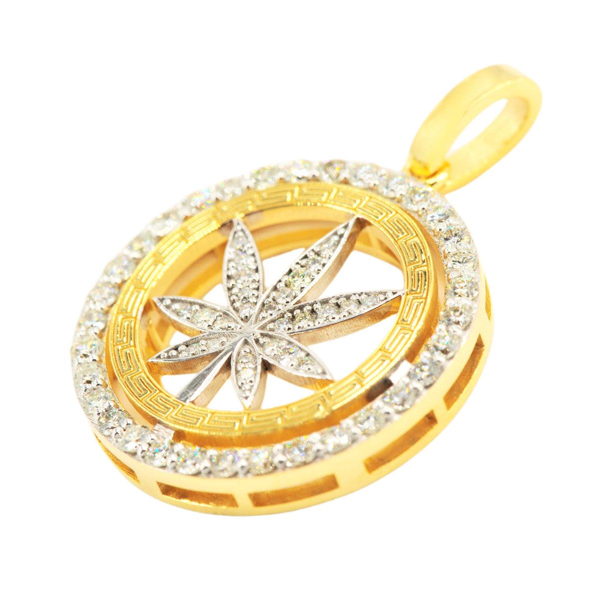 1.85CTW DIAMOND HERBAL MEDICINE OPEN MEDALLION - Johnny Dang & Co