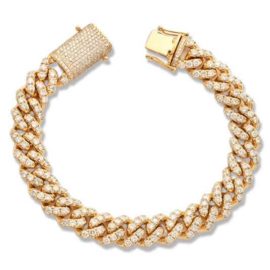 10KY 11.25CTW DIAMOND MIAMI CUBAN BRACELET - Johnny Dang & Co