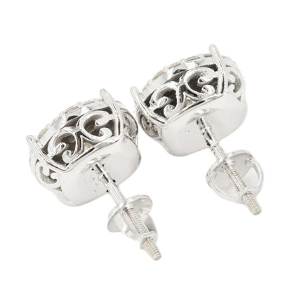 JDTK-CL1180W- 14K 2.2 CTTW DIAMOND CLUSTER MICRO PAVE EARRINGS - Johnny Dang & Co