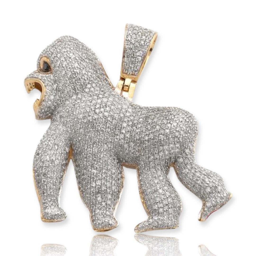 2.20CTW DIAMOND SILVERBACK GORILLA PENDANT - Johnny Dang & Co