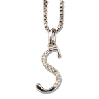 MINI SCRIPT LETTERS SILVER 925 WHITE GOLD PLATED - Johnny Dang & Co