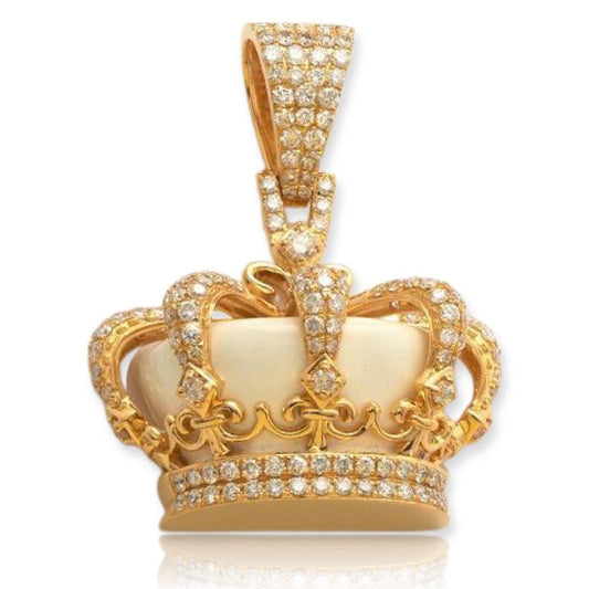 10KY 2.85CTW DIAMOND CROWN PENDANT - Johnny Dang & Co