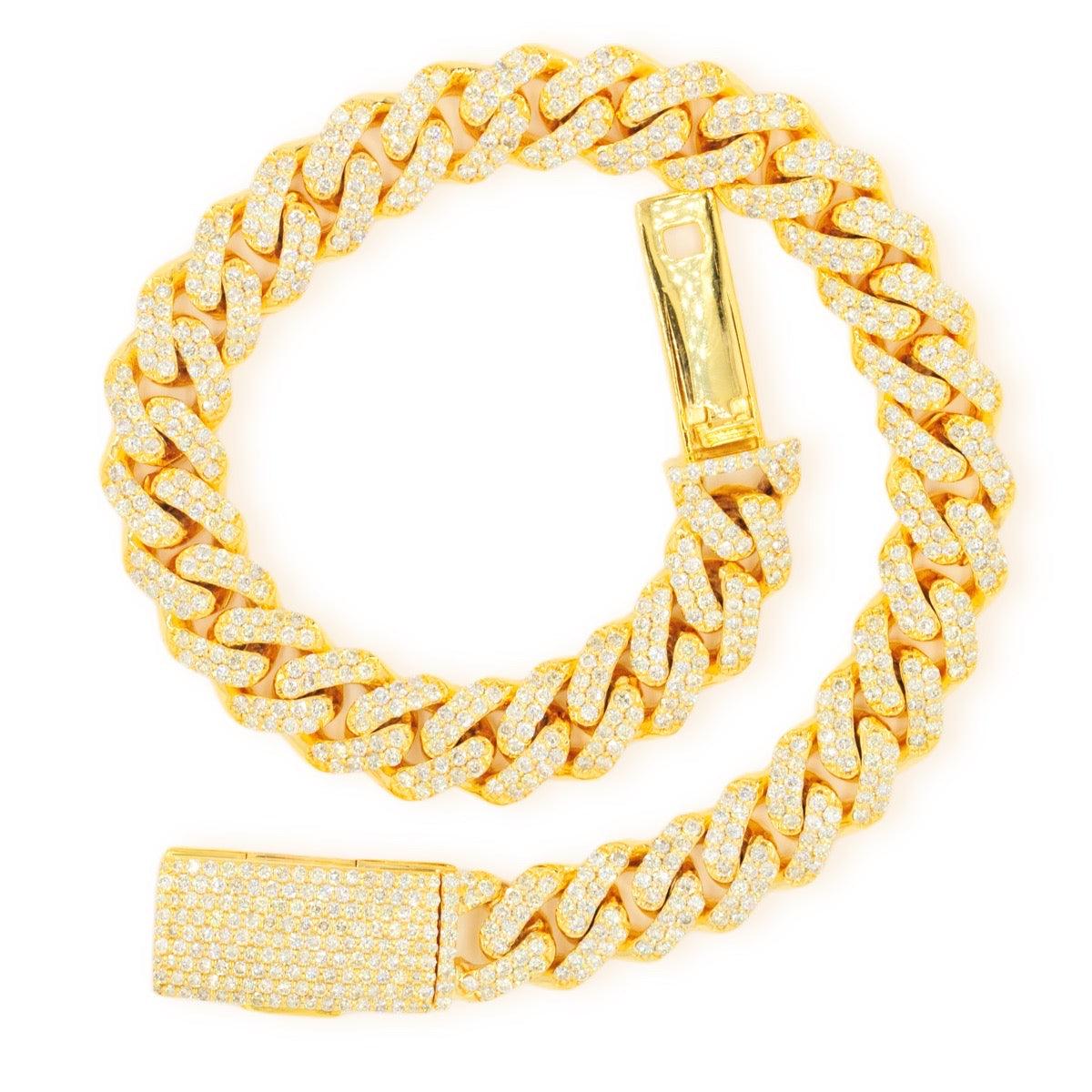 10KY 6.10CTW DIAMOND MIAMI CUBAN BRACELET - Johnny Dang & Co