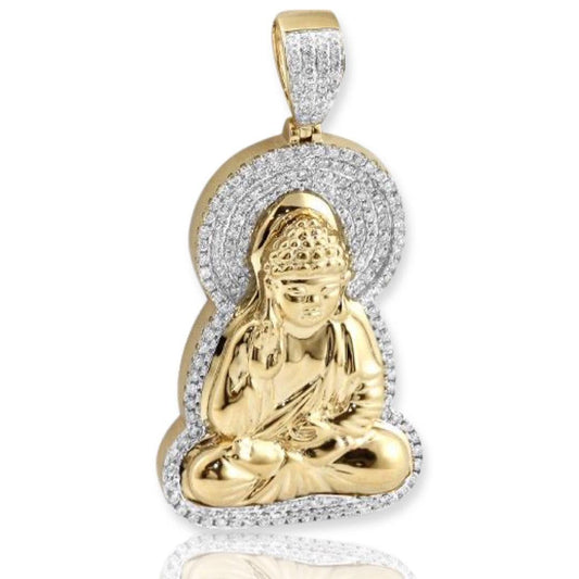 10KY 1.65CTW DIAMOND SITTING BUDDHA PENDANT - Johnny Dang & Co