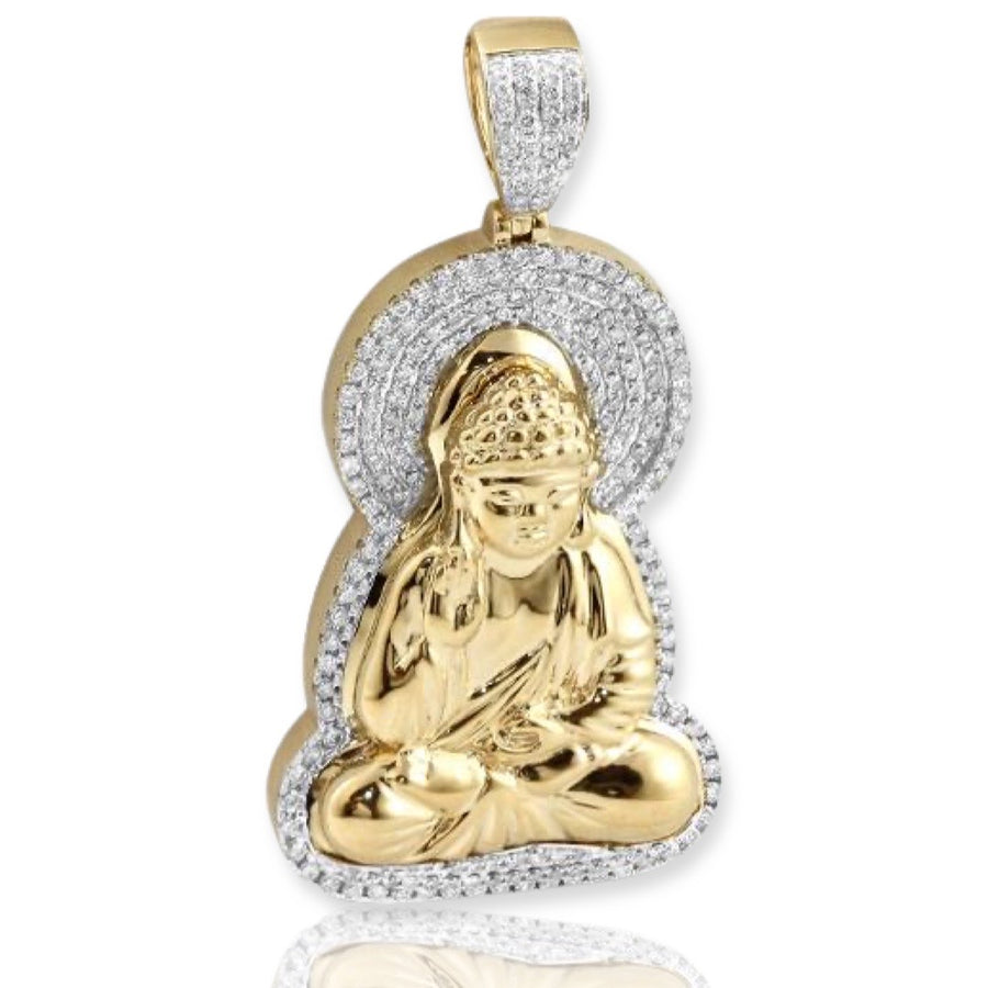 10KY 1.65CTW DIAMOND SITTING BUDDHA PENDANT