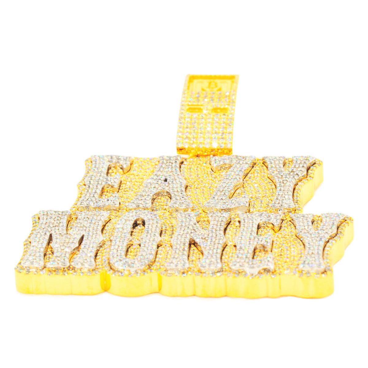 10k Yellow Gold JD&Co Exclusive Custom Diamond Eazy Money Pendant With Bitcoin ATM Bail - Johnny Dang & Co