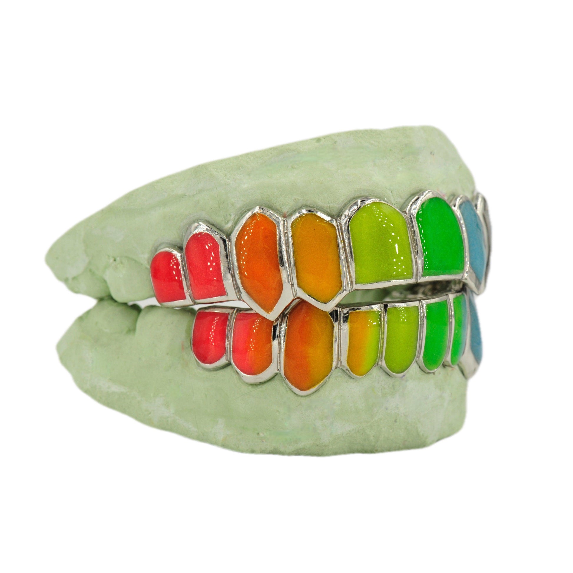 JDTK-CPG-32822--Multi Color Candy Painted Glow In The Dark Painted Grillz - Johnny Dang & Co