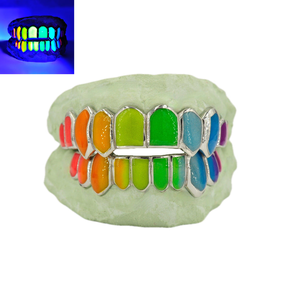 JDTK-CPG-32822--Multi Color Candy Painted Glow In The Dark Painted Grillz