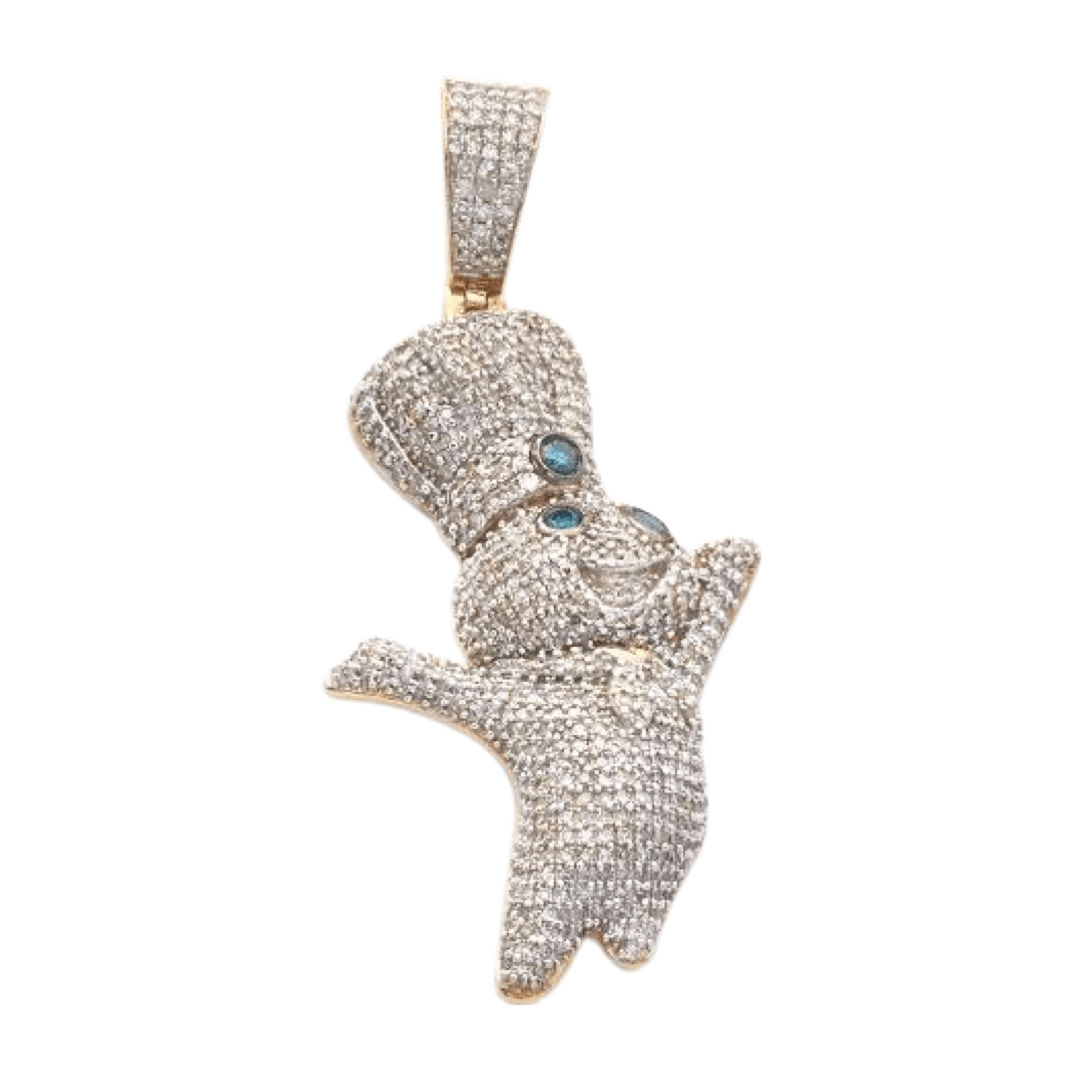 10KY 1.35CTW BLUE AND WHITE DIAMOND DOUGHBOY PENDA - Johnny Dang & Co