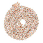 10k Rose Gold '7 pointer Illusion Setting Diamond Tennis Chain' 2.97cttw 20 inches - Johnny Dang & Co