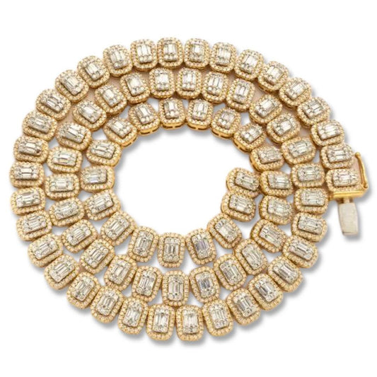 14KWY 17.50 CTW BAGUETTE NECKALCE 20" - Johnny Dang & Co