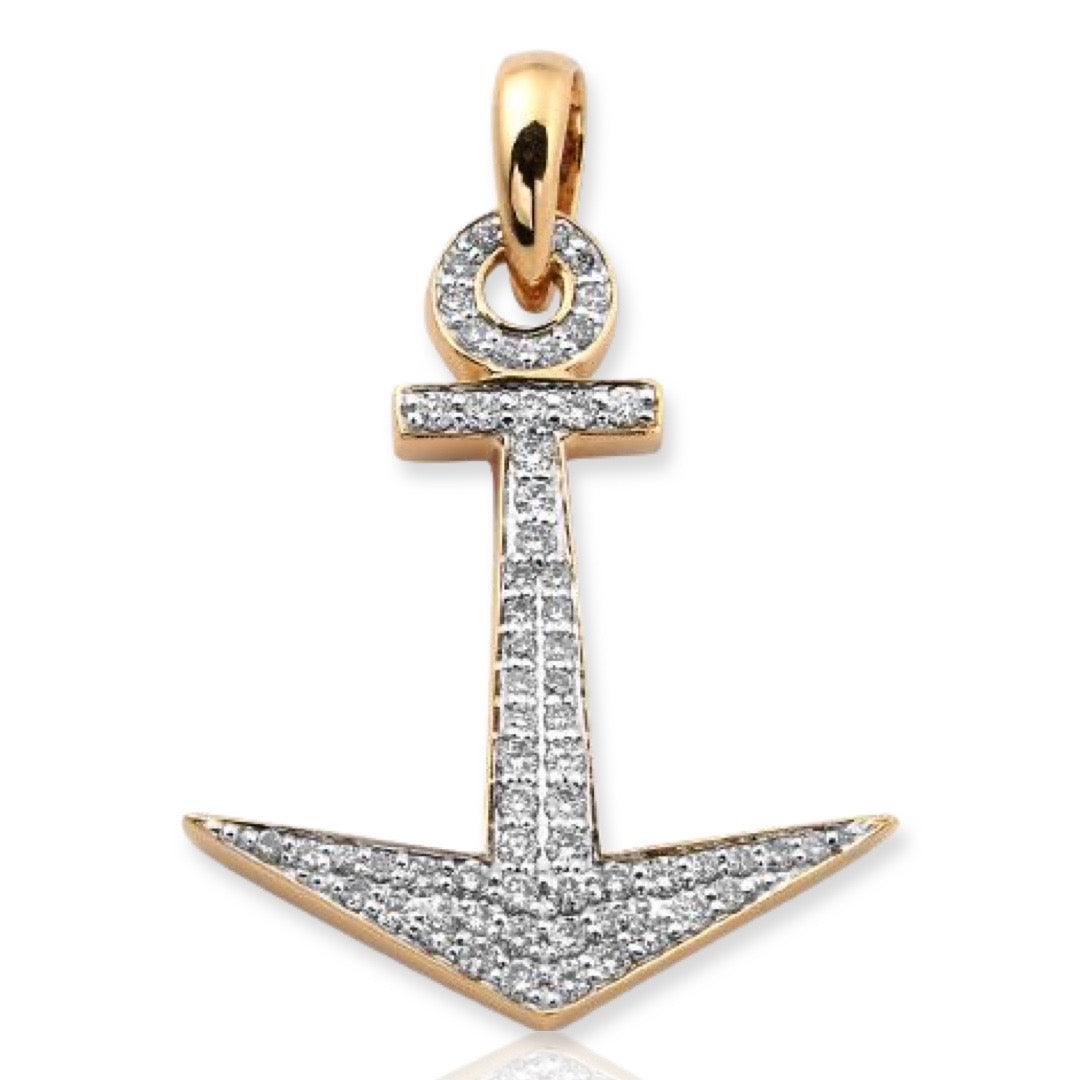 14KY 0.70CTW DIAMOND ANCHOR PENDANT - Johnny Dang & Co