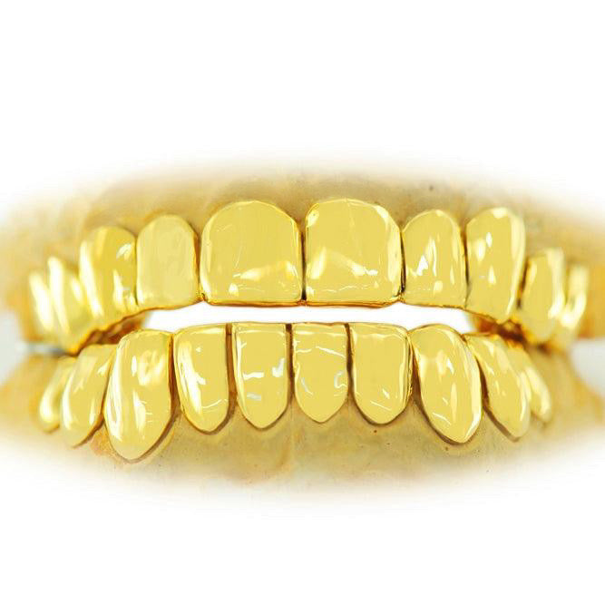 Gold Teeth JDTK-3001A  Perm Cut Pullout Grill- 6 Teeth Top Or Bottom