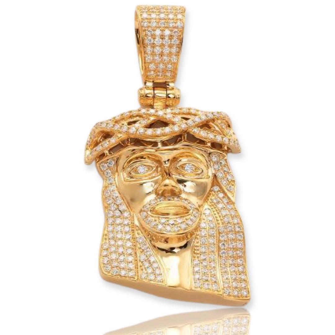 14KY 2.65CTW DIAMOND JESUS PENDANT - Johnny Dang & Co
