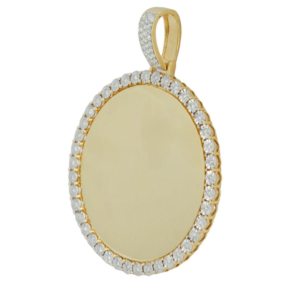 10k Yellow Gold 1.55ctw Illusion Setting Diamond Memory Pendant - LARGE - Johnny Dang & Co