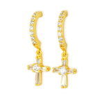 SILVER AND CZ CROSS EARRINGS - Johnny Dang & Co
