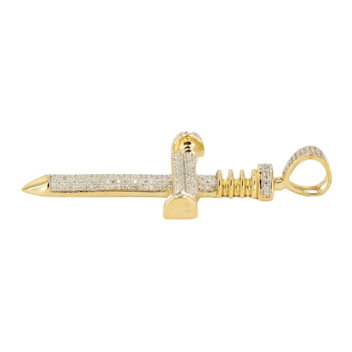 10KY 0.55CTW DIAMOND NAILS CROSS PENDANT - Johnny Dang & Co
