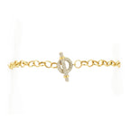 10k Gold 0.45ctw Diamond Charm Bracelet 7.5". Bracelet Only. Charms Sold Separately - Johnny Dang & Co