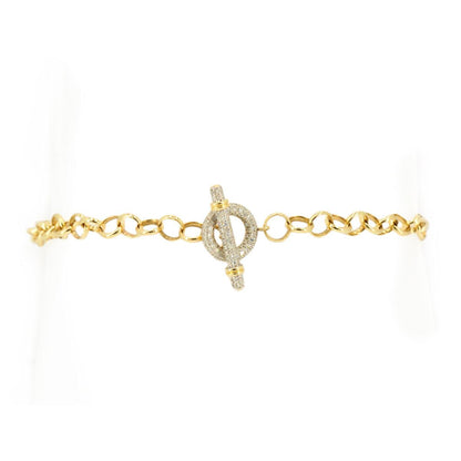 10k Gold 0.45ctw Diamond Charm Bracelet 7.5". Bracelet Only. Charms Sold Separately - Johnny Dang & Co