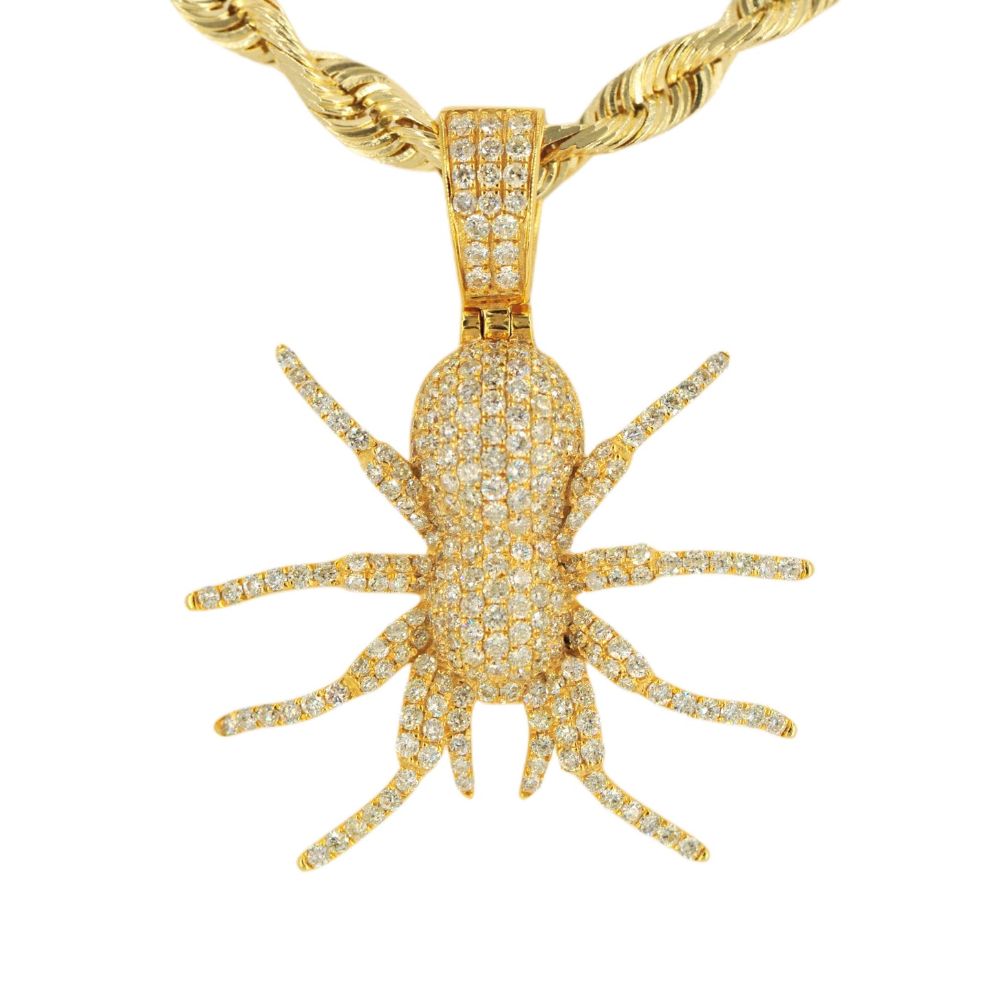 10KY 1.25CTW Diamond 1.25ct Spider Pendant And 24” Rope Chain Bundle - Johnny Dang & Co