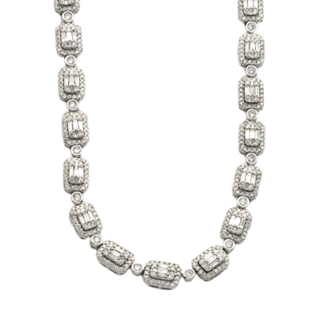 10KW 10.15 CTW BAGUETTE NECKLACE 22" - Johnny Dang & Co