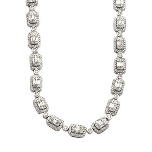 10KW 10.15 CTW BAGUETTE NECKLACE 22" - Johnny Dang & Co