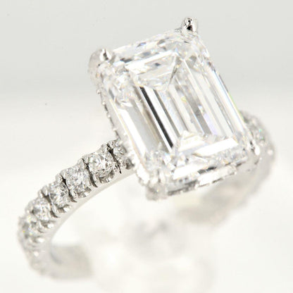 Custom 4 Carat Emerald Cut Engagement Ring - Johnny Dang & Co