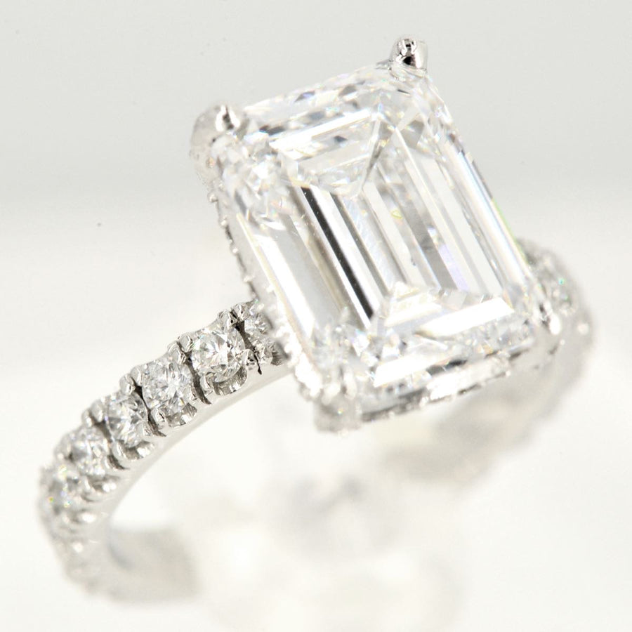 Custom 4 Carat Emerald Cut Engagement Ring