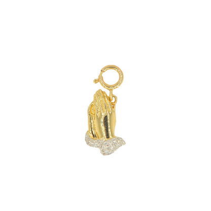 10k Yellow Gold and Diamond 'Praying Hands' Charm - 10034 - Johnny Dang & Co