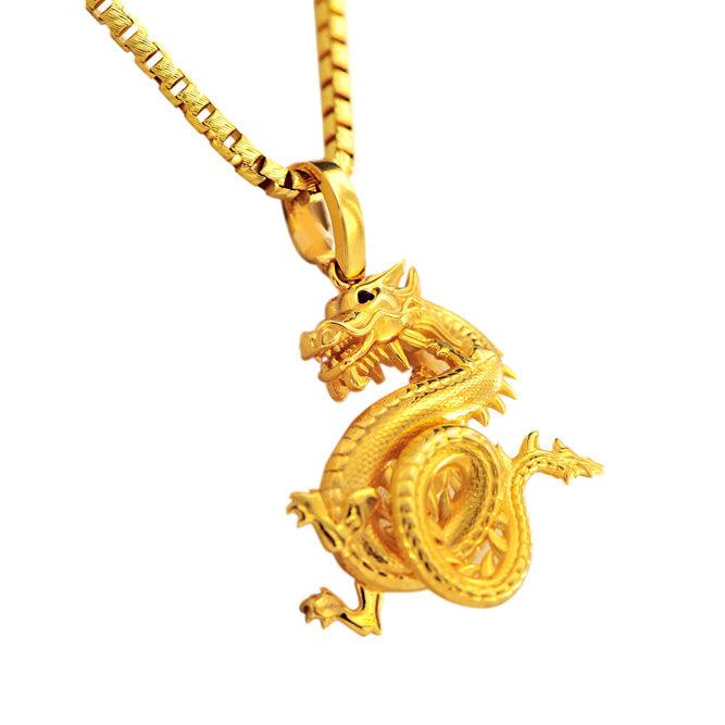 JDTK131181 - Custom Gold Dragon Pendant - Johnny Dang & Co