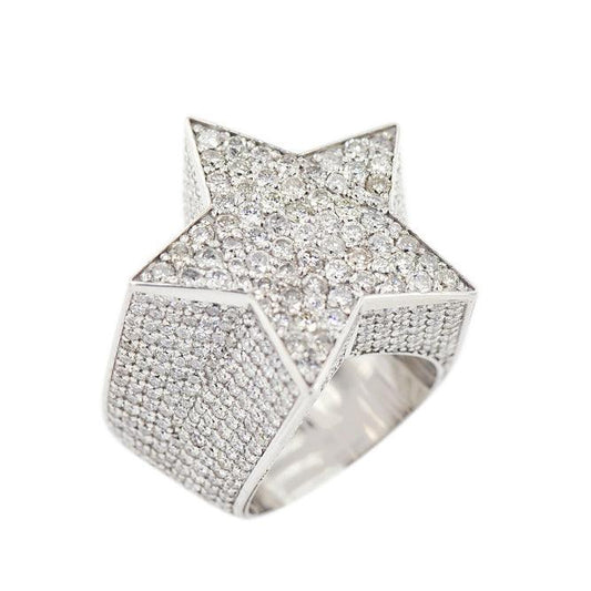 1JDR23.8 - CUSTOM DIAMOND STAR RING - Johnny Dang & Co