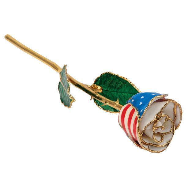 JDSP61-9059 - LACQUERED PATRIOTIC ROSE WITH GOLD TRIM - Johnny Dang & Co