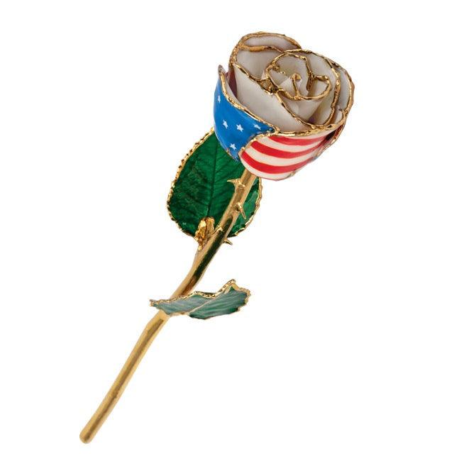 JDSP61-9059 - LACQUERED PATRIOTIC ROSE WITH GOLD TRIM - Johnny Dang & Co