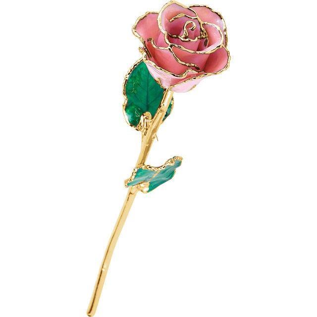 JDSP61-9060 LACQUERED PINK PEARL ROSE WITH GOLD TRIM - Johnny Dang & Co