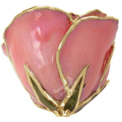 JDSP61-9060 LACQUERED PINK PEARL ROSE WITH GOLD TRIM - Johnny Dang & Co
