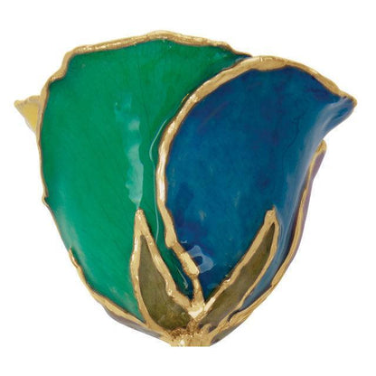 JDSP61-9068 LACQUERED RAINBOW ROSE WITH GOLD TRIM - Johnny Dang & Co