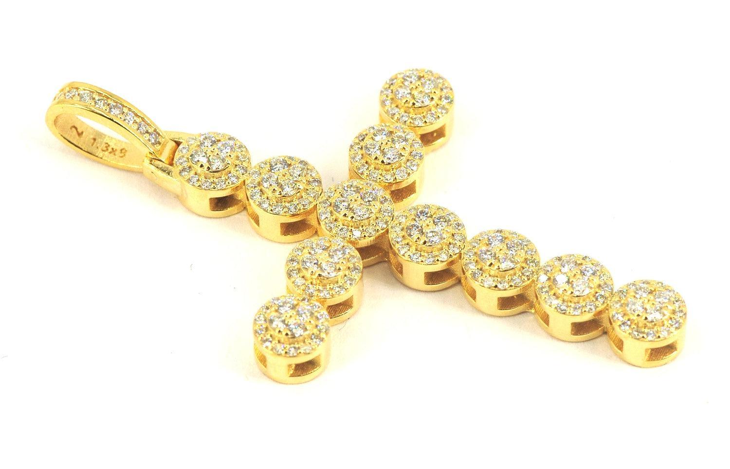 JDTK-HP22-137 14KY 1.90CTW DIAMOND CUSTER DESIGN CROSS - Johnny Dang & Co