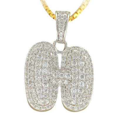 Silver Bubble Letter H Pendant - Johnny Dang & Co