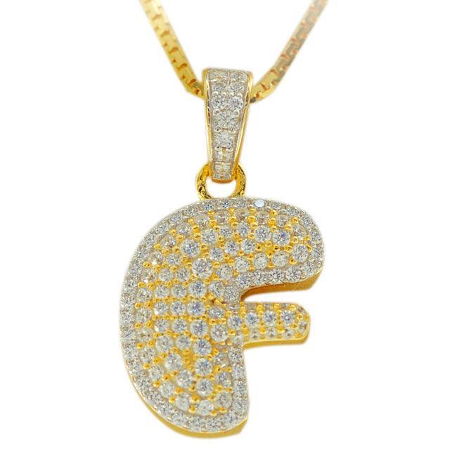 Silver Bubble Letter F Pendant - Johnny Dang & Co