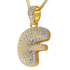 Silver Bubble Letter F Pendant - Johnny Dang & Co