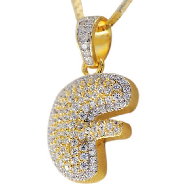 Silver Bubble Letter F Pendant - Johnny Dang & Co