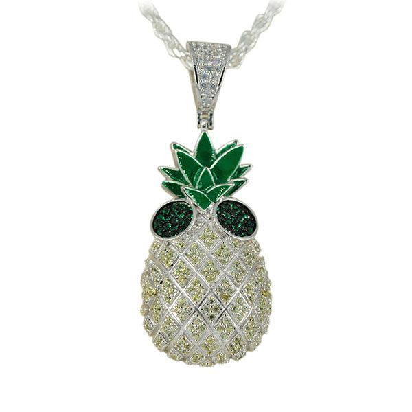 SILVER COOL GLASSES PINEAPPLE PENDANT - Johnny Dang & Co