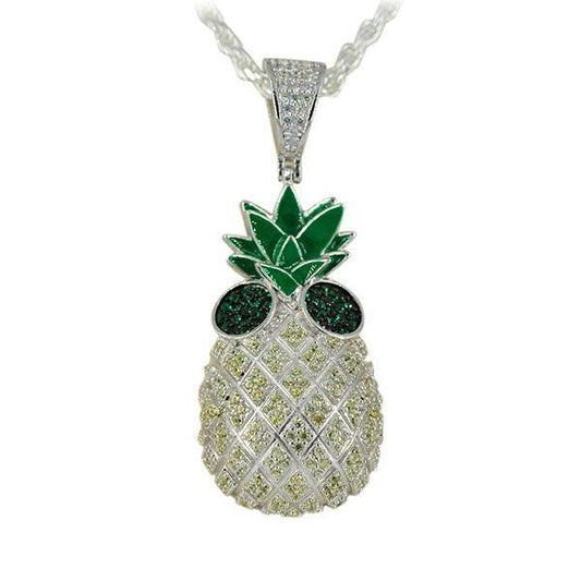 SILVER COOL GLASSES PINEAPPLE PENDANT - Johnny Dang & Co