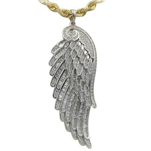 Silver CZ Wing Pendant - Johnny Dang & Co