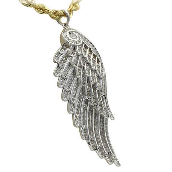 Silver CZ Wing Pendant - Johnny Dang & Co