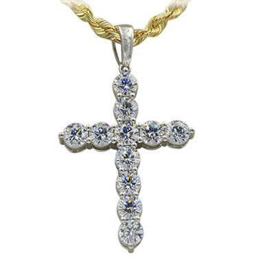 Silver CZ Cross Pendant - Johnny Dang & Co