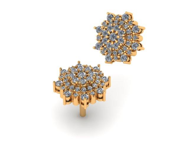 Custom 1.75CT Diamond Cluster Earrings - Johnny Dang & Co